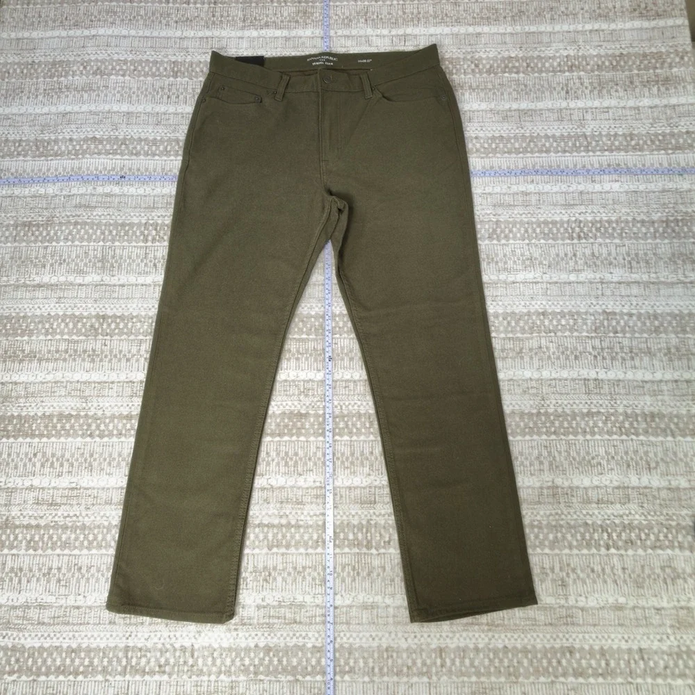 NEW Banana Republic Travel Jean Men's 36 x 30 Olive Green Slim Fit Stretch